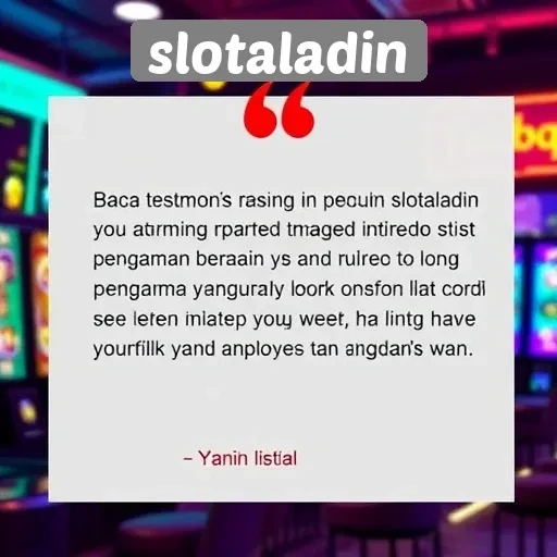 Testimoni Pengguna Slotaladin Mengenai Pengalaman bermain